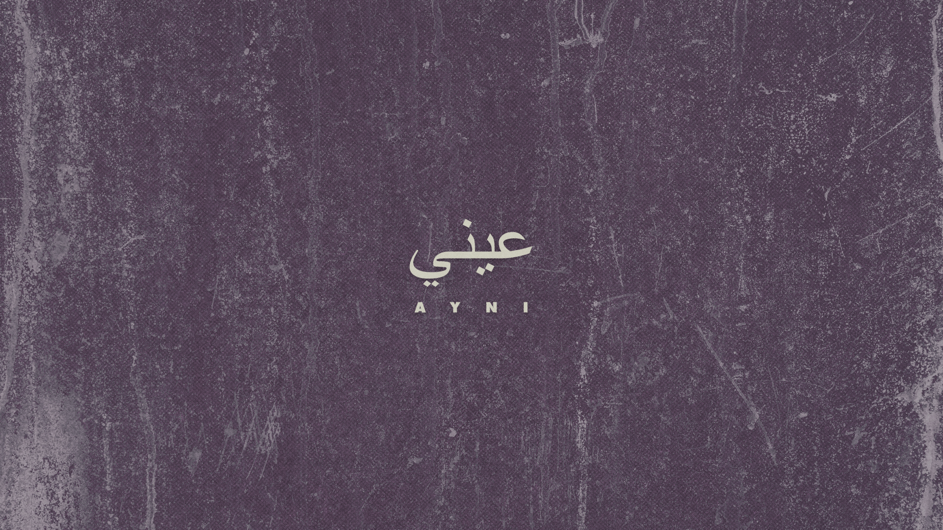 AYNI logo on a distressed purple background