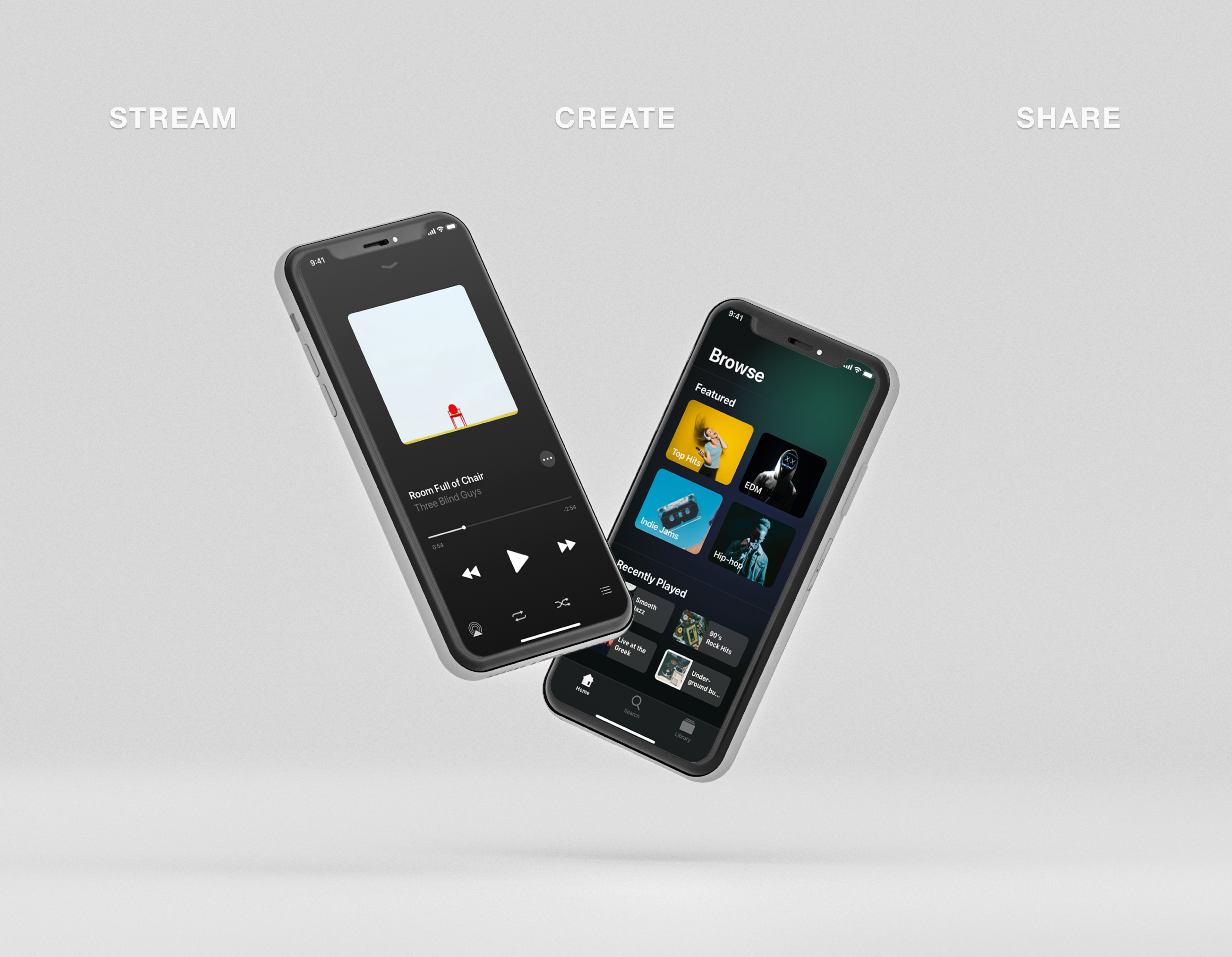 Decibel music-streaming app interface